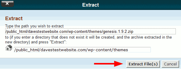 Extract StudioPress Genesis framework file.